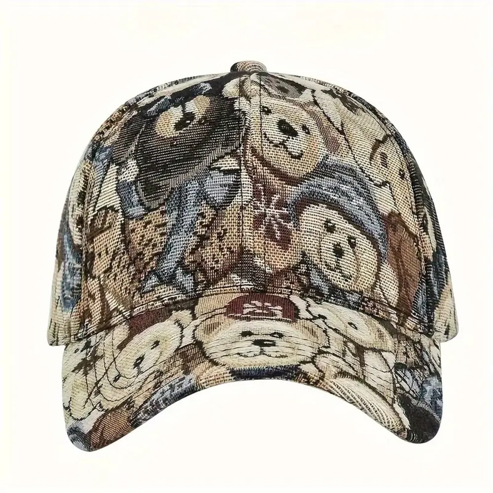 Men Retro Cartoon Bear Baseball Cap